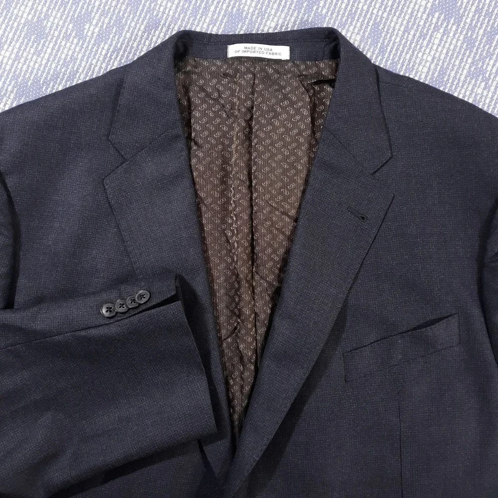 Joseph Abboud Wool Suit Jacket Blazer Mens 50 R Blue Vitale Barberis Canonico